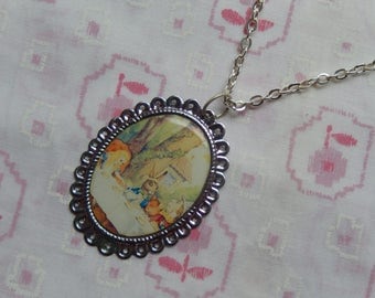 Alice In Wonderland Mad Hatter's Tea Party Cameo Necklace