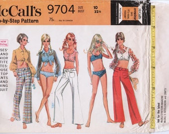 1960s bikini pattern midriff shirt hip huggers mccalls 9704 bust 325 daisy duke shirt vintage - Daisy Dukes Halloween Costume 1960s bikini pattern midriff shirt hip huggers mccalls 9704 bust 325 daisy duke shirt vintage - Daisy Dukes Halloween Costume
