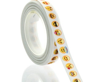 3/8" Emoji Grosgrain Ribbon - Choose Length