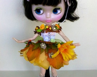 Blythe clothes, Blythe dress, Blythe outfit, Fairy Flowers, clothes Blythe, Blythe clothes, handmade