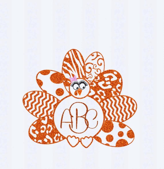 Download Turkey Monogram Frame Girl SVGEPS Png DXF by JenCraftDesigns