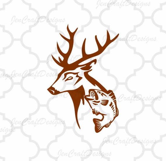 Download Deer and Fish in Svg eps dxf Ai and PNG Format Fishing svg