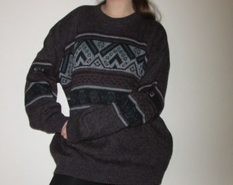 MAROON OVERSIZED SWEATER big comfy sweater weather vintage retro grunge indie hipster tumblr christmas gift holidays pattern