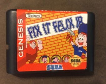 Fix It Felix Jr. Fan Made Custom Sega Genesis Game. 16bit Works on Retron 5!