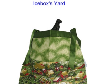 Scenic Handmade Half Apron , Utility Apron, Vendor Apron, Teacher Apron, Pocket Apron, Apron Toolbelt, Craft Apron, Waitress Apron
