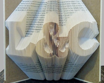 Folded Book Art, Anniversary Gift, Personalized Gift, Boyfriend Gift, Girlfriend Gift, Wedding Decorations, 1st Wedding Anniversary Birthday
