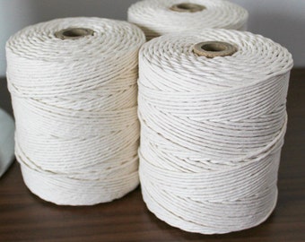 2mm Cotton String, 825 feet, Macrame Cord, Natural Cotton, Cotton String, Rope