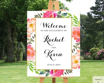 Engagement Party Decorations, Engagement Party Banner, Engaged Banner, Engagement Welcome, Welcome To The Engagement Of, Engagement Decor
