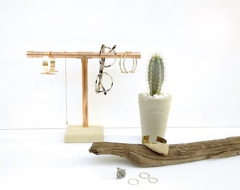Copper Pipe Jewelry Display - Short