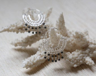Boucles d'oreilles argent pyrite