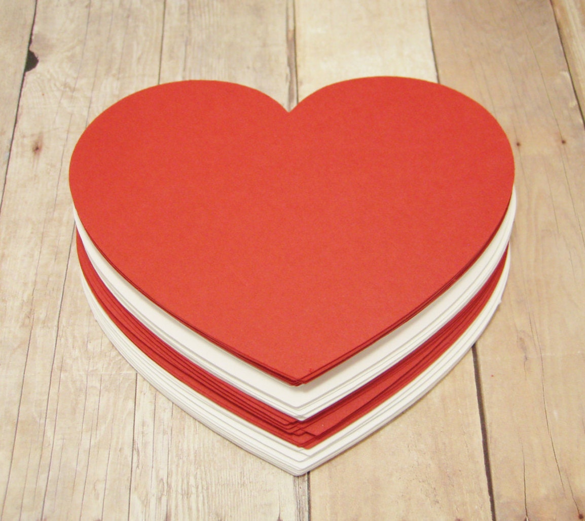 4 inch Cardstock HeartsRed and White HeartsDIY