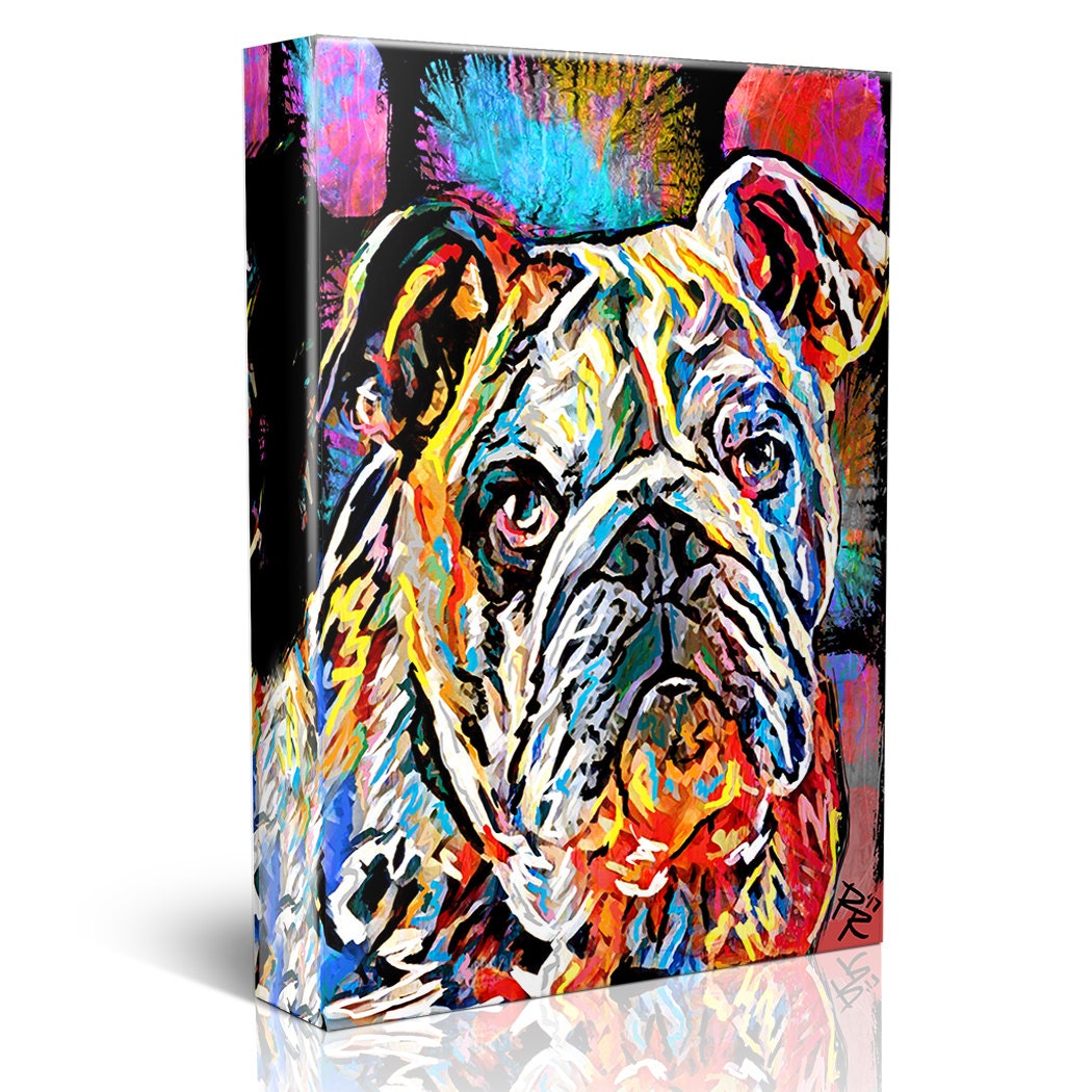 English Bulldog Painting Bulldog Canvas Print Pet Wall Art