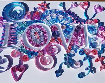 Quilled Paper Art 'Love'