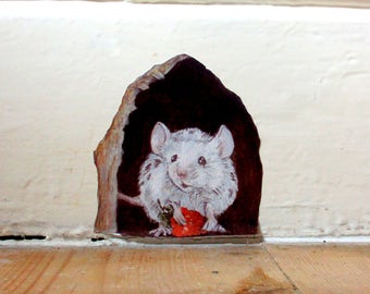 Mouse hole wall decal, gifts for teachers, kitchen decor, mouse wall sticker, kitchen wall decals, mouse gifts, mousehole, Royal Tenenbaums