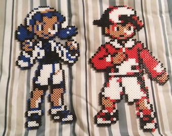 PKMN Trainers Ethan and Kris - Pokemon Crystal Perler Bead Sprites
