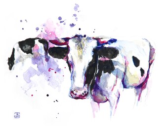 Cow, Original Painting, Original Watercolor Painting
