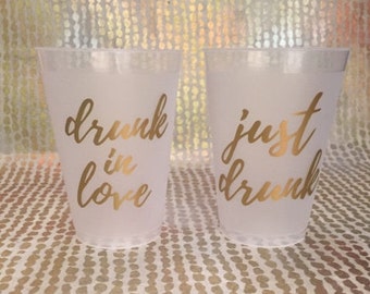 Just Drunk/Drunk in Love Bachelorette Party Cups (12)