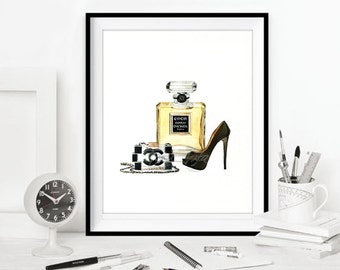 Coco Chanel art prints, Coco Chanel Watercolor fashion art print, Chanel illustration, Coco Chanel decor DIGITAL DOWNLOAD