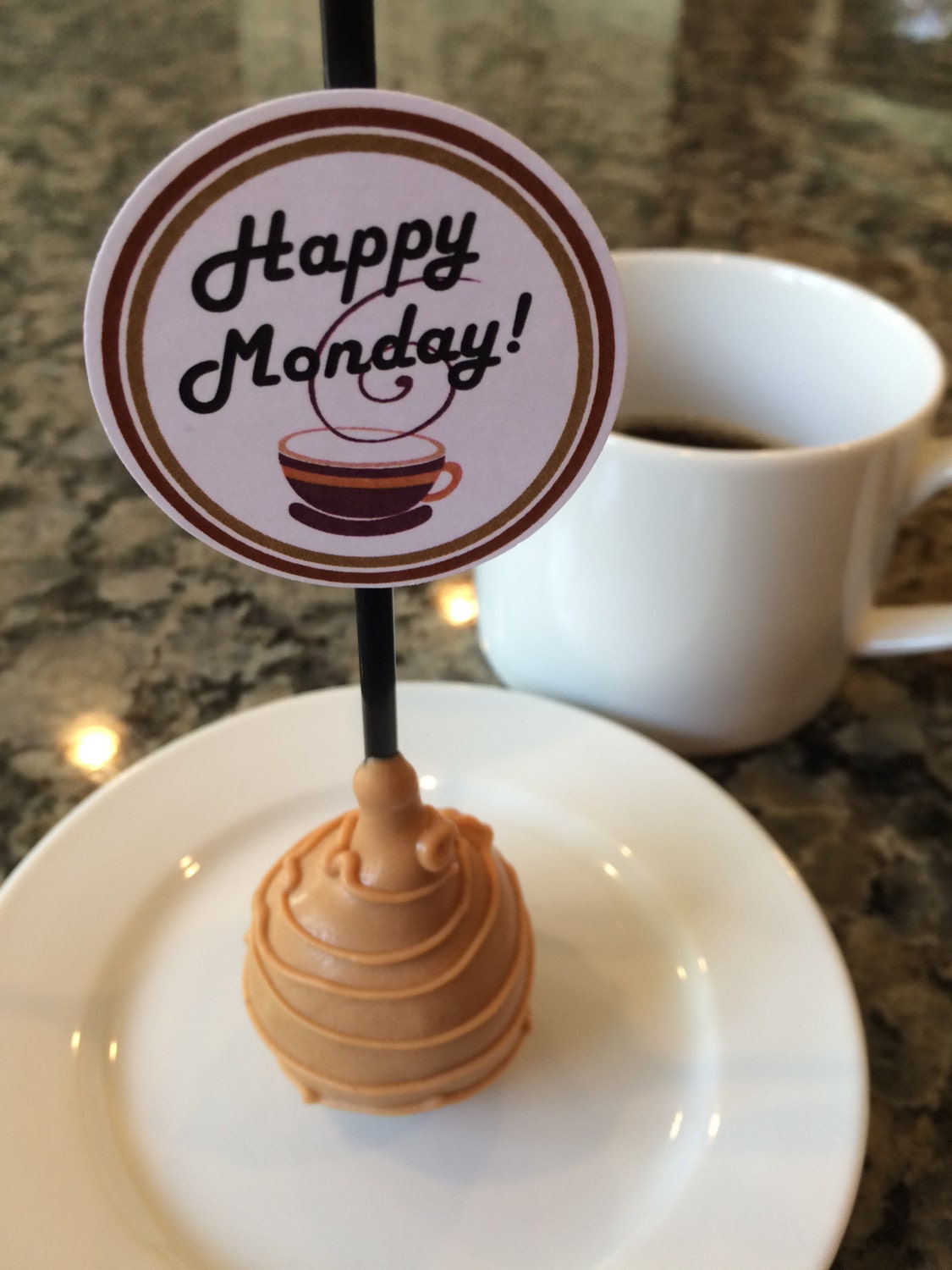 Coffee Flavored Happy Monday Office Pick-Me-Up Cake Pops