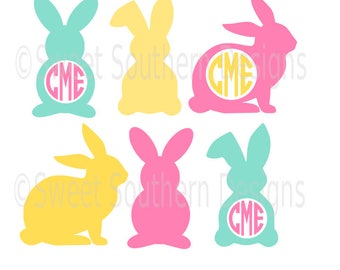 Easter bunny rabbit design set SVG instant download design for cricut or silhouette