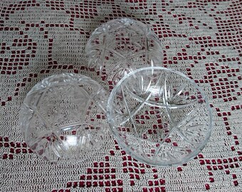 3 beautiful cups or ramekins Crystal D'arques 60s.