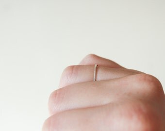 Sterling Silver Hammered Band, Silver Band Ring, Faceted Silver Ring, Faceted Silver Band Ring, Simple Silver Ring, Silver Band Ring