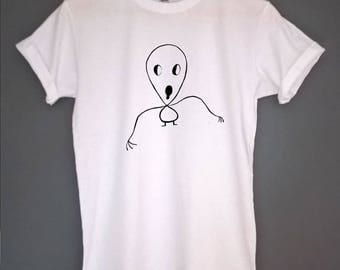 Alien Tshirt alien shirt alien top tee alien t-shirt alien t shirt womens top tee womens alien top screen print tshirt alien print womens t