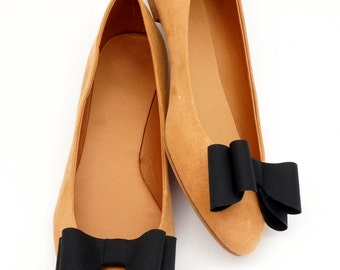 Black bows - shoe clips Manuu, shoe accessories, classic bows, elegant shoe clips