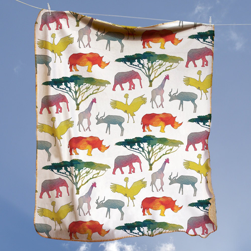 Animal Print Blanket Baby Minky Blanket Stroller Blanket