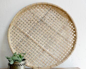 Woven Basket Wall Art bamboo woven basket | etsy Woven Basket Wall Art bamboo woven basket | etsy