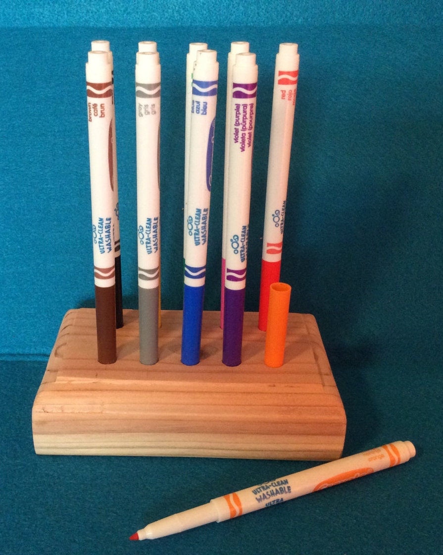 Marker holder redwood// marker stand for 10 fine line markers