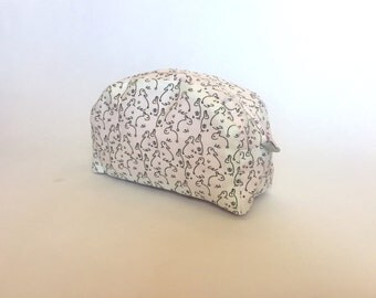 Bunnies pencil or makeup bag