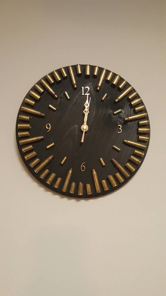 Ebony Bullet Casing Clock Ammo Clock Ammo Home Decor Bullet