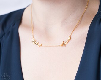 Personalized Two Names Necklace - Double Name Necklace - Children Names Necklace - Dainty Names Necklace