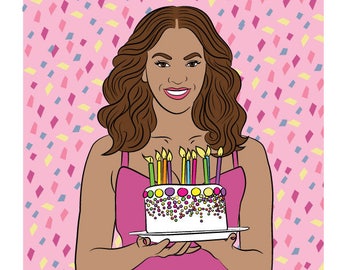 Bey Day Beyonce Printable Birthday Card Gift Icon Digital