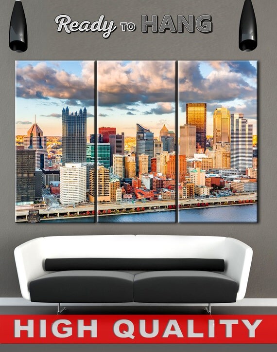 Pittsburgh wall art Pittsburgh print Pittsburgh Canvas City