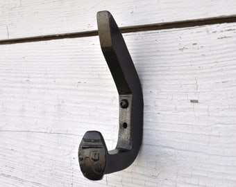 Double Hook, Railroad Spike Hook, Black Hooks, Rustic Wall Hooks, Country Home Decor, Coat Hooks, Wall Coat Rack, Wall Hooks, Railroad Decor
