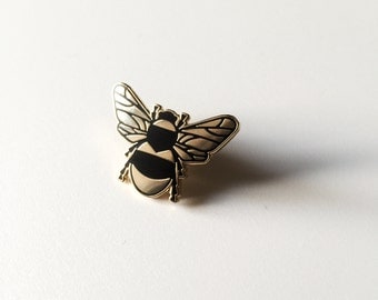 Bee Enamel Pin - Lapel Pin - Gold and Black