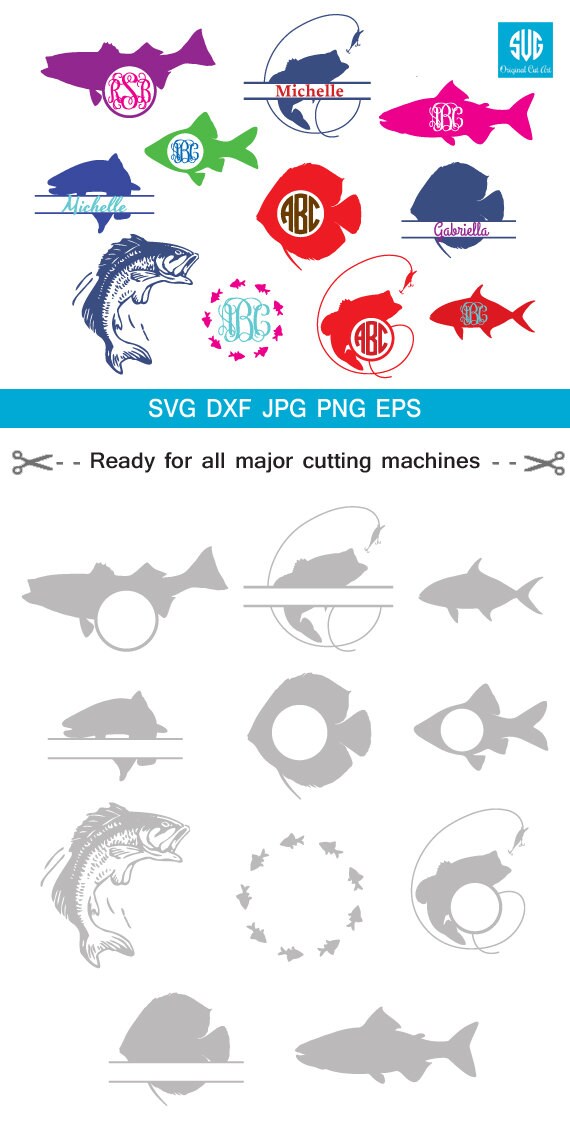 Fishing SVG Cut Files Fishing Monogram svg cut files for