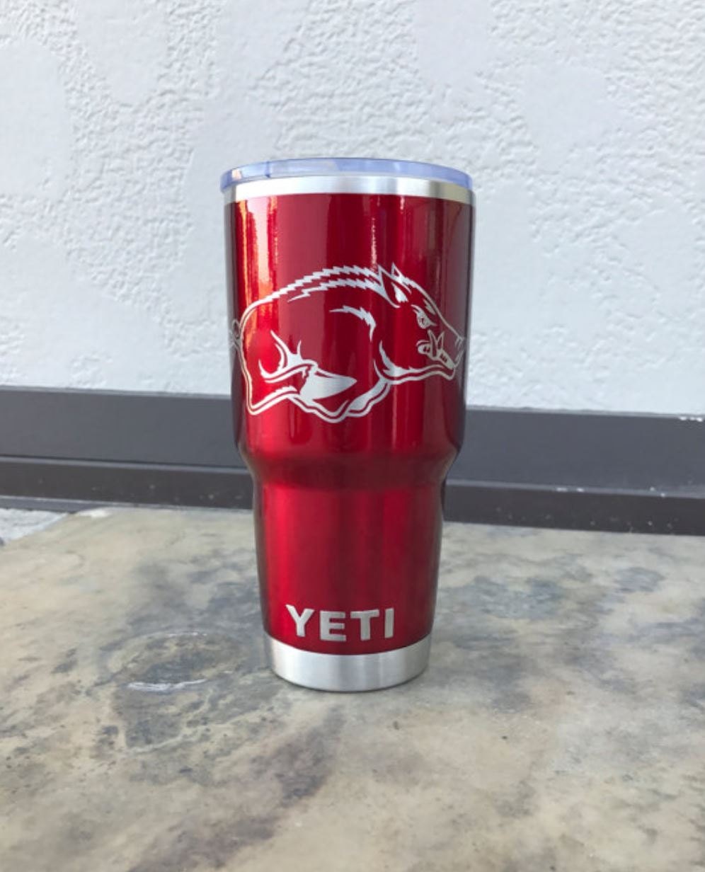 Arkansas Razorbacks YETI Cup Custom Powder Coated by batreasures85