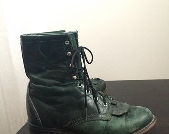 Vintage Distressed Green Ropers Womens sz 7