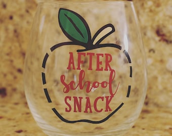 After School Snack Wine Glass