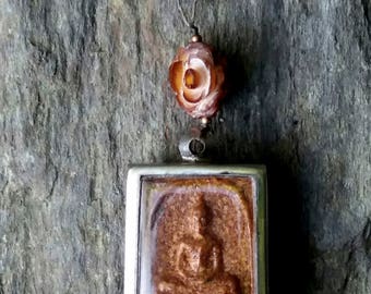 Buddha in silver box pendant necklace