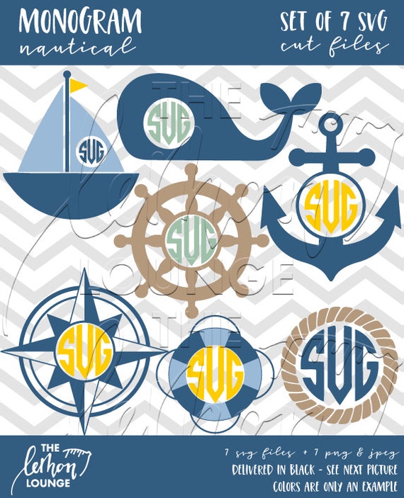 Download Nautical Monogram svg 7 monogram svg sea svg Anchor svg