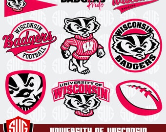 University of Wisconsin Monogram svg, Badgers Silhouette Studio,University of Wisconsin Cricut, Screen Printing, Cameo, Logo_20