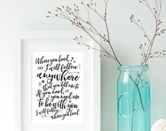 Gilmore Girls Poster - Where You Lead | Gilmore Girls Print | Gilmore Girls Quote | Gilmore Wall Art | BFF Gift Print | Gilmore Girls Gift