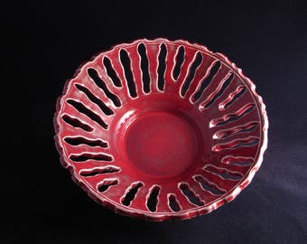 Handmade ceramic bowl, pottery bowl, ceramic bowl, red ceramic bowl, fruit bowl, ceramic decoration