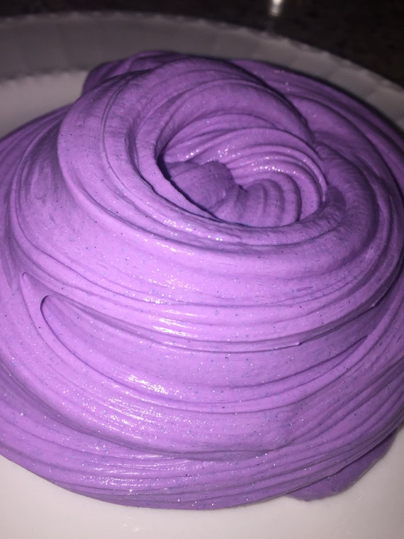 Violet Fluffy Slime with Blue Glitter 6oz.