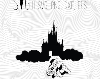 Castle Disney Minnie Mouse SVG Files, Disney Minnie Clipart, Minnie Svg File, Disney Cut Print File Shirt Decal Transfers Silhouette Cricut