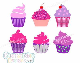 Cupcake SVG Cut Files, Cupcake Cutting Files for Cricut, Silhouette and other Vinyl Cutters, SVG files